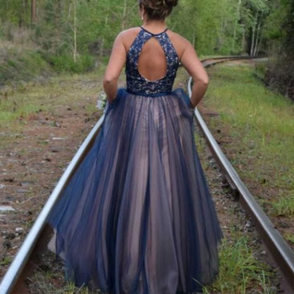 Gorgeous Blue and Pink Prom dress